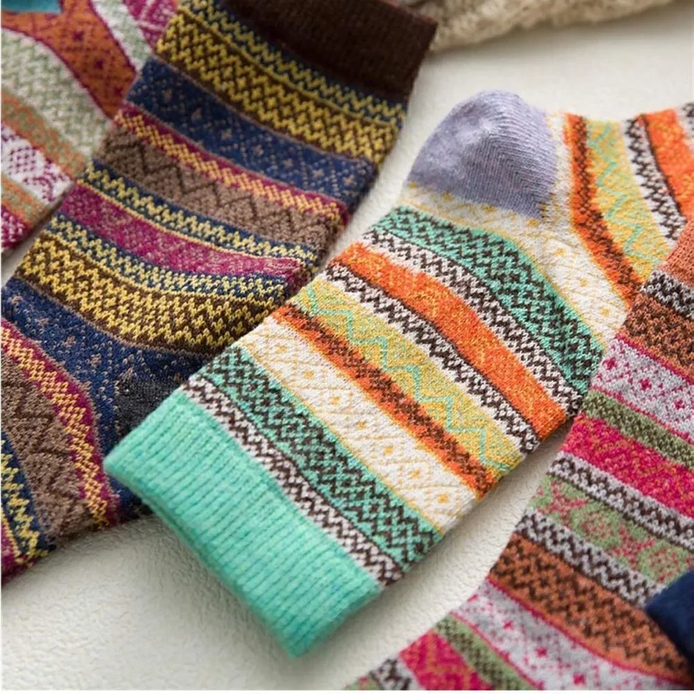 Nordic style wool winter socks